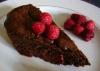 G�teau chocolat framboises